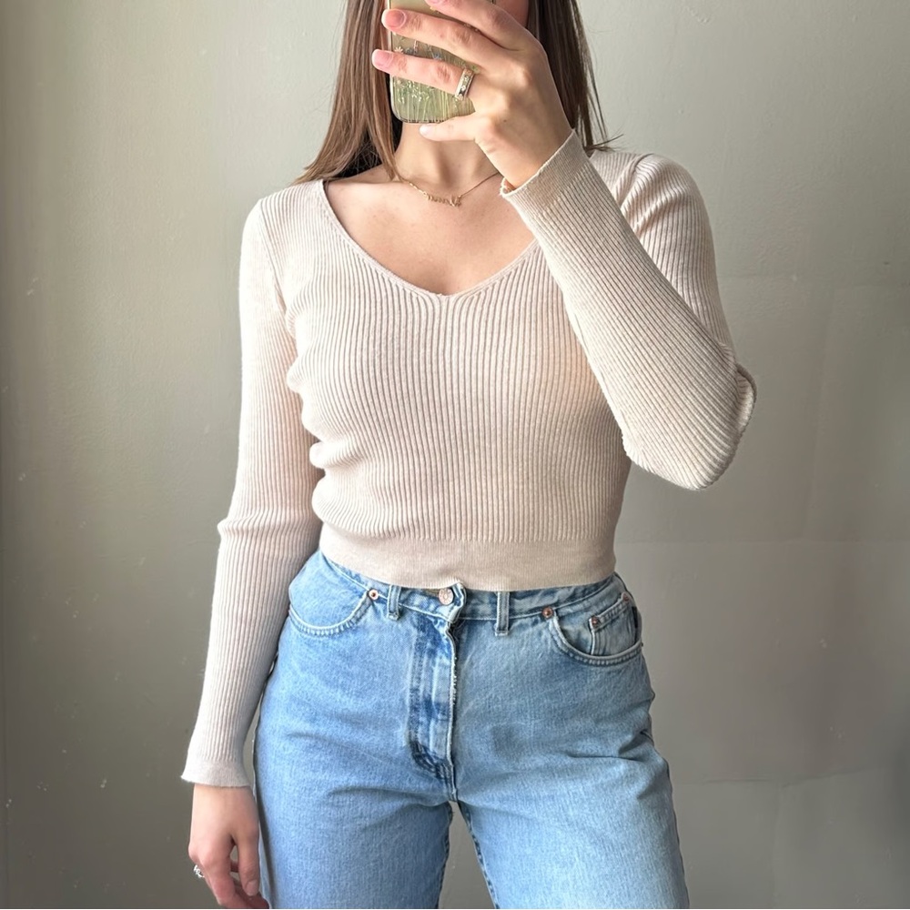 Olive + Oak cropped sweater XL